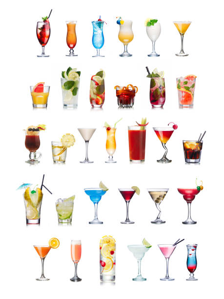 istock Popular alcoholic cocktails isolated on white 490172662