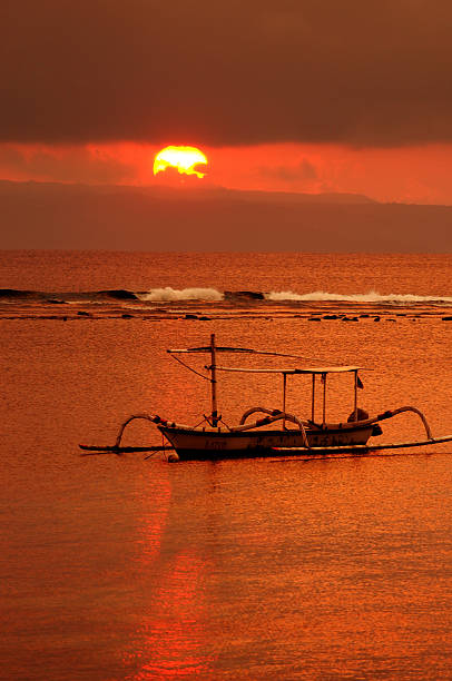 istock Fishing boat in Sanur Beach 490174836