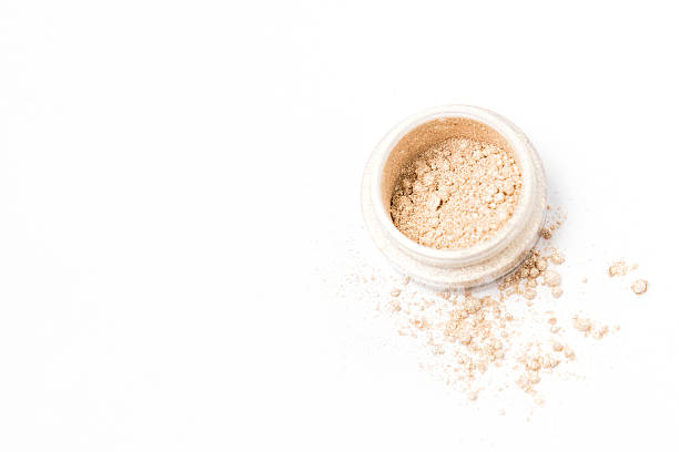 istock Makeup palette beige color isolated on white 490176120