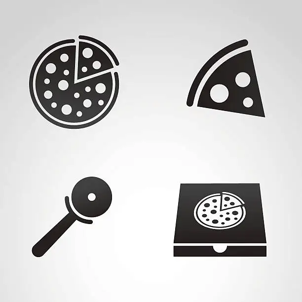 Vector illustration of Pizza icon set.
