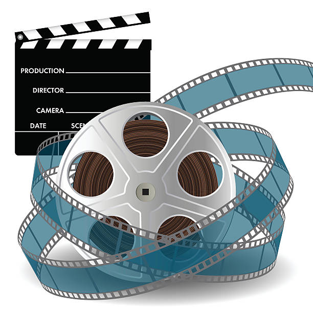 istock Film reel and cinema clap 490177524