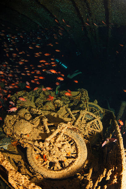 istock Underwater Ship Wreck Diving  SS Thistlegorm    BSA M20 motorcycle 490178112