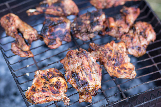 istock Chunks of meat on grill fire 490178156