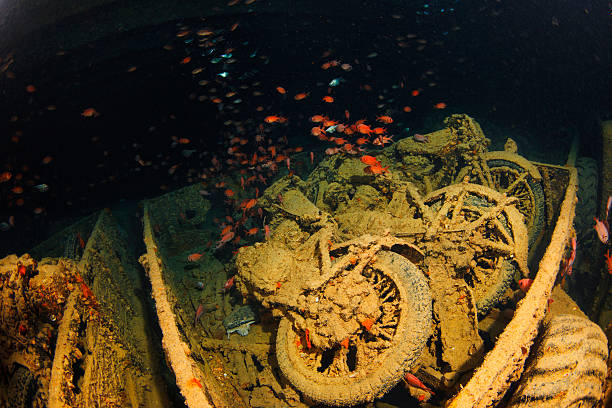 istock Underwater Ship Wreck Diving  SS Thistlegorm    BSA M20 motorcycle 490178186