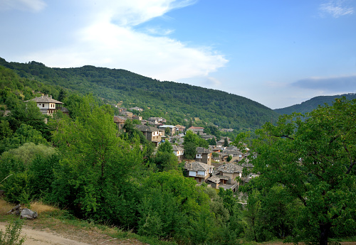 View at Kovachevica village in Rhodope mountains. Blagoevgrad province, Bulgaria, Balkans, Eastern Europe.