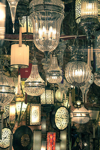 istock Traditional Old  Arabic glass lanterns background 490178526