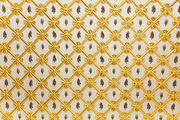 istock Old Golden Pattern - geometric and flowers decoration 490178566