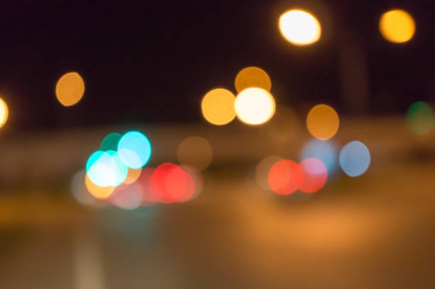 istock Colorful night light bokeh in the city ,bokeh background 490180016