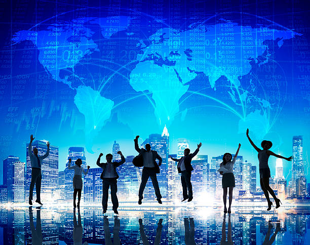 istock Silhouette People Global Business Cityscape Team Concept 490183312