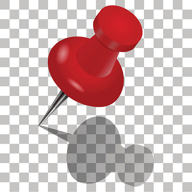 red pushpin - paper clip red clip isolated stock-grafiken, -clipart, -cartoons und -symbole