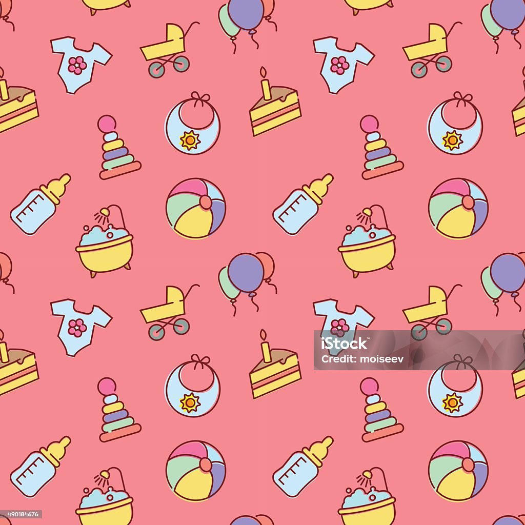 Vector Style Baby Vector Baby Seamless Pattern For Web Design Or Print Stock Illustration ...