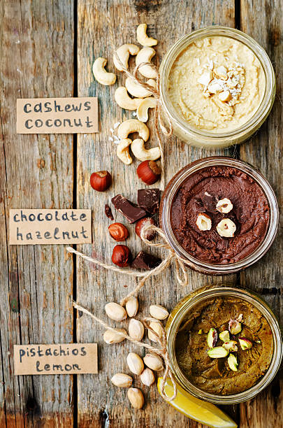 istock list toasted nut butters, pistachio, hazelnut and cashew 490184766
