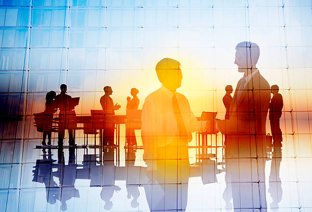 istock Silhouette Global Business People Meeting Concept 490185752