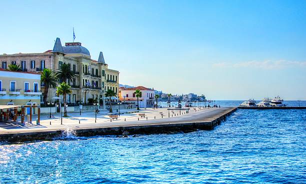 Beautiful Greek Island, Spetses stock photo