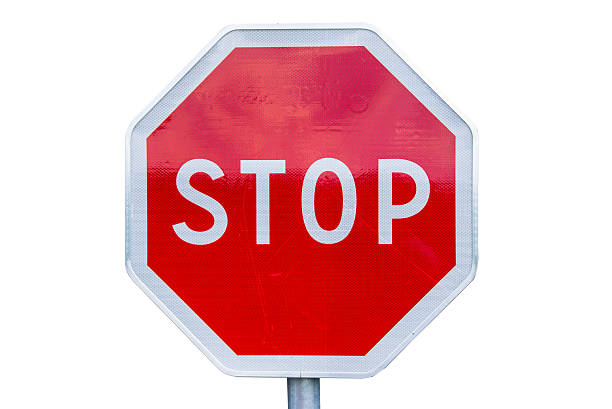 istock Stop sign photo isolated on white background 490187748