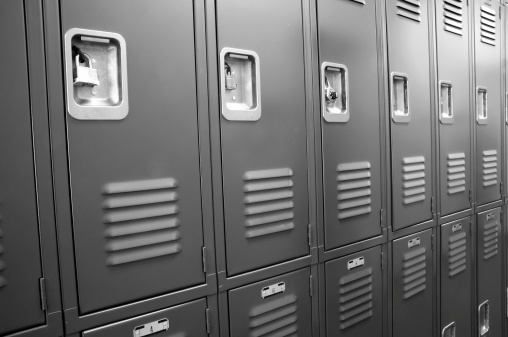 Student's Locker File Student Lockers University School Campus Hallway Storage Locker Stock ...