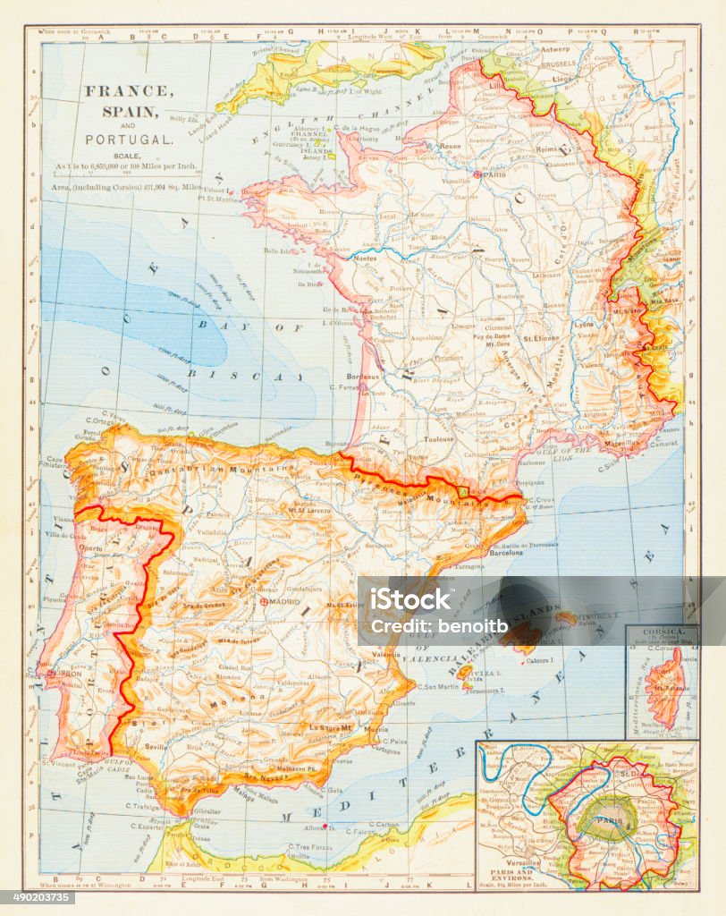 Vetores de 1883 Mapa Da Espanha A França E Portugal e mais imagens de Canal  da Mancha - Canal da Mancha, Estilo retrô, Mapa - iStock