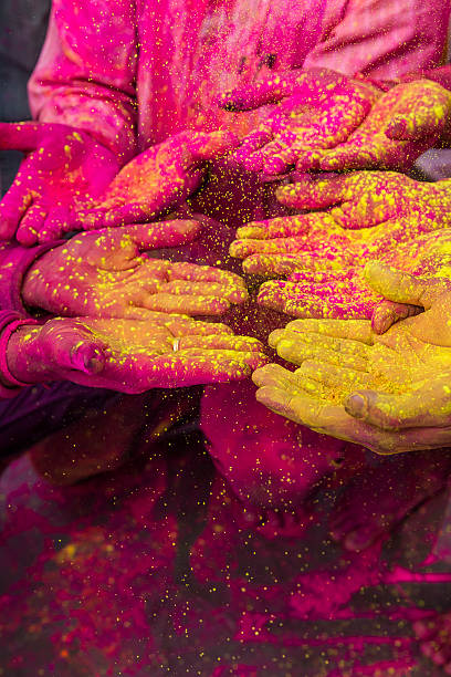 istock Hands full with colors in Holi festival 490203799