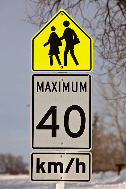 istock Road signsl on a winter day 490203939