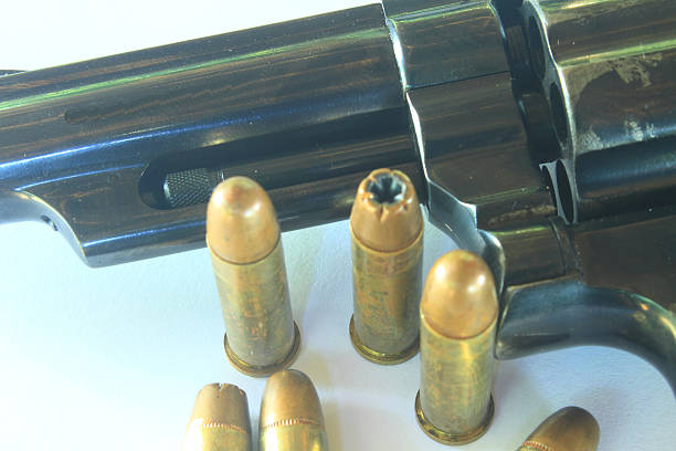 istock close up Gun with ammunition 490204195