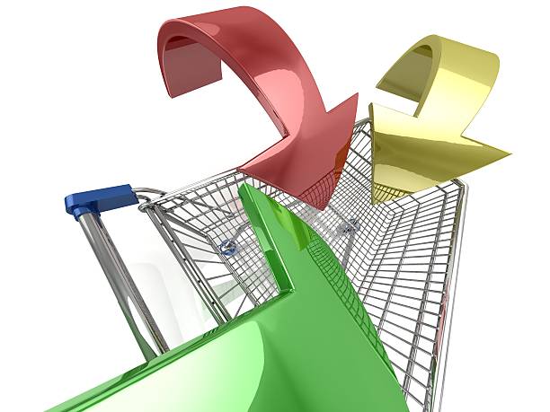 istock Shopping cart with arrow 490204783