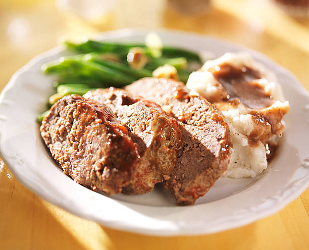 istock meatloaf with greenbeans and mashed potatoes 490206257