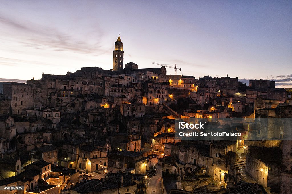 Matera Sassi ao nascer do sol - Foto de stock de Abandonado royalty-free