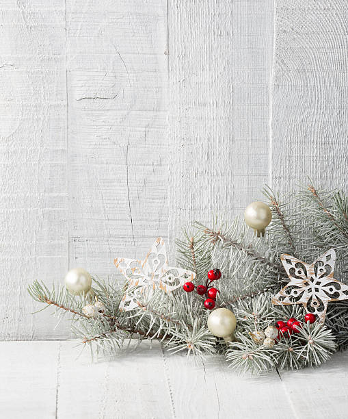 istock Fir branch with Christmas decorations 490211146