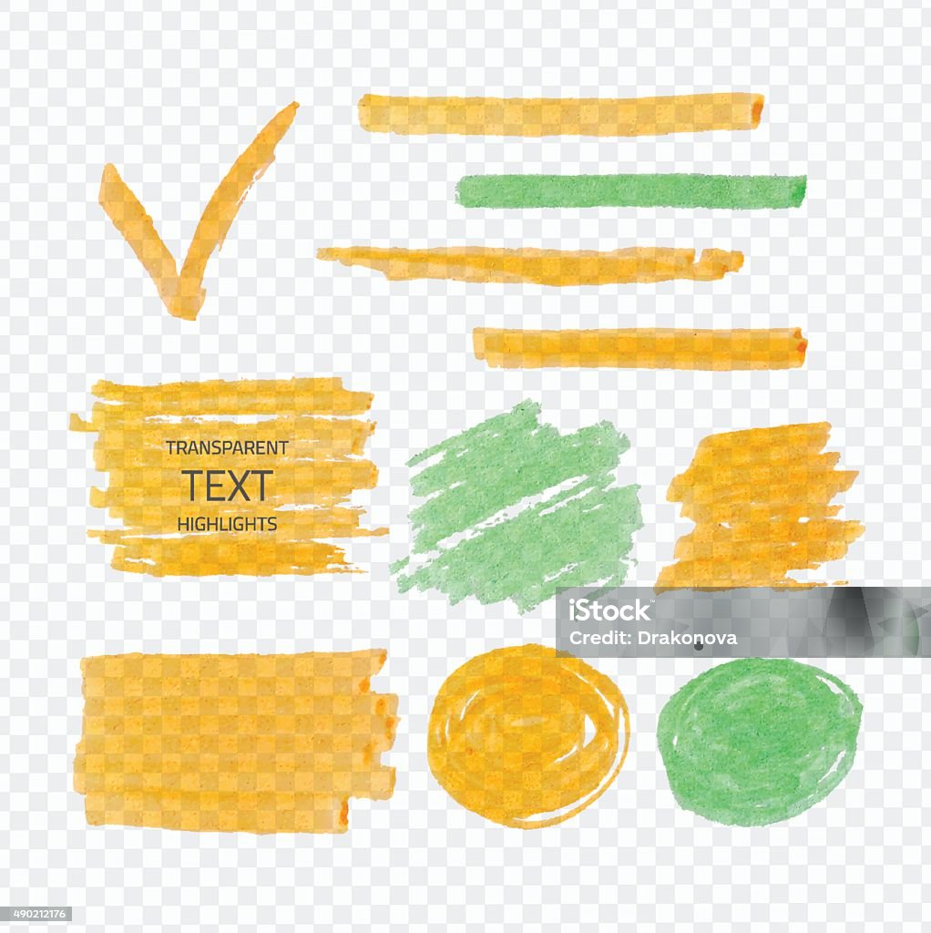 Taches de highligter transparent - clipart vectoriel de Stylo-feutre libre de droits