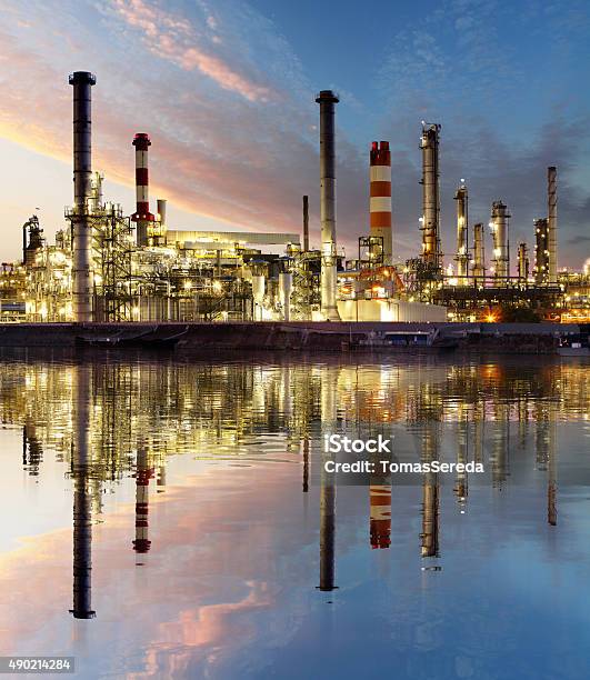 Oil And Gas Refinery Power Industry Stock Photo - Download Image Now - Industry, Chemical, Chemical Plant