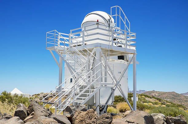 Dome and Robotic telescope in Teide astronomical Observatory Tenerife, Spain - July 7, 2015: Dome and Robotic telescope on July 7, 2015 in Teide astronomical Observatory, Tenerife, Canary Island, Spain. observatory tenerife canary islands el teide national park stock pictures, royalty-free photos & images