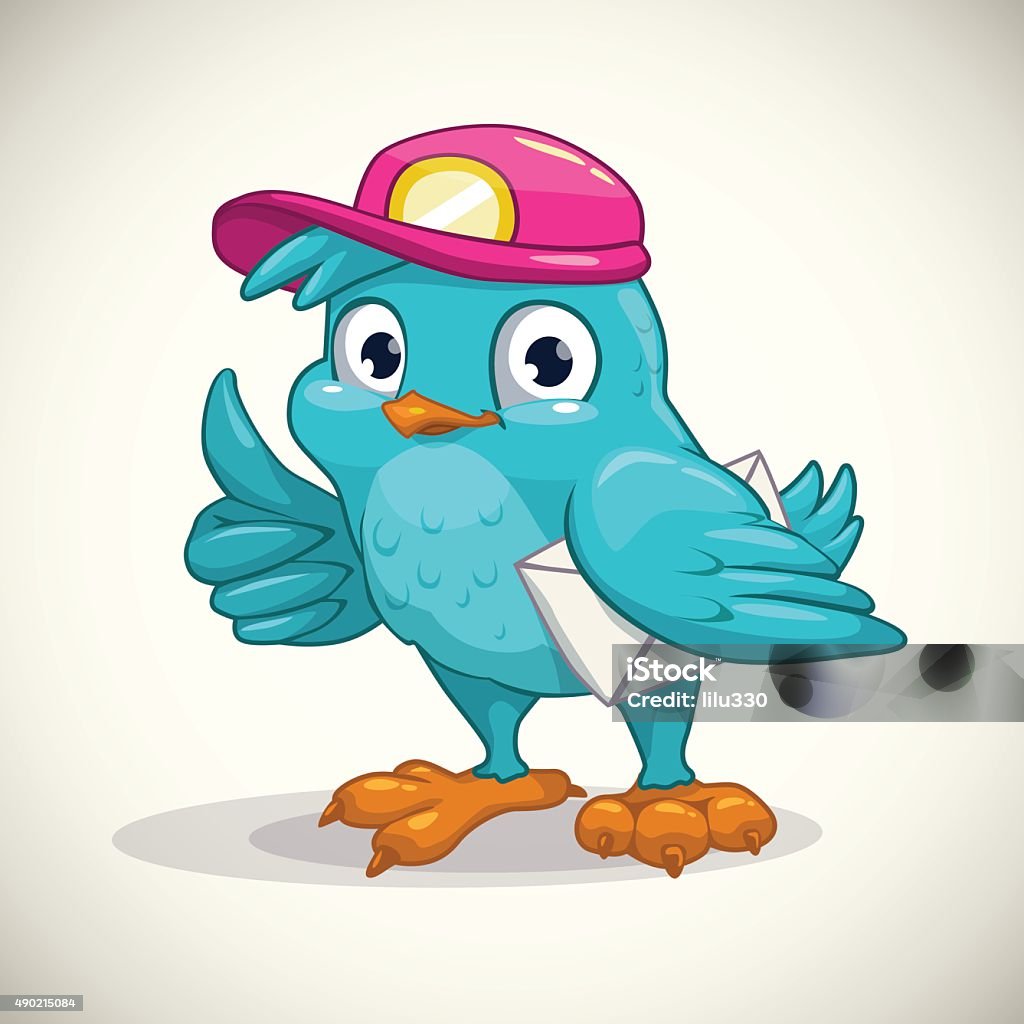 Con Chim Hoạt Hình Màu Xanh Hài Hước Với Chữ Cái Hình minh họa Sẵn ...