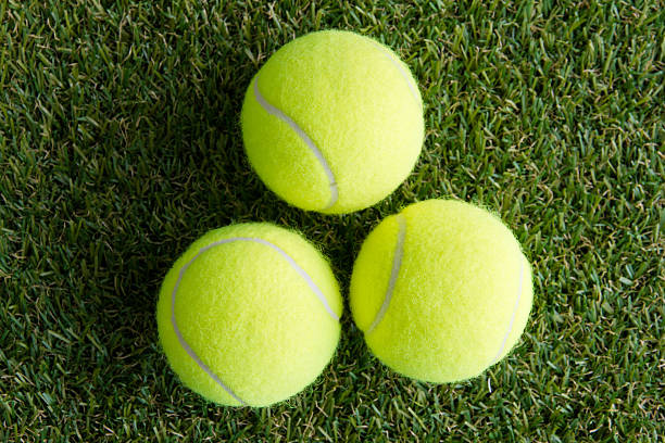 istock Tennis ball on the lawn 490215760