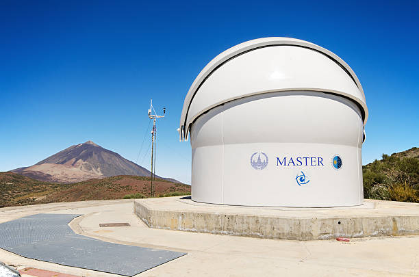 Dome and Robotic telescope in Teide astronomical Observatory Tenerife, Spain - July 7, 2015: Dome and Robotic telescope on July 7, 2015 in Teide astronomical Observatory, Tenerife, Canary Island, Spain. observatory tenerife canary islands el teide national park stock pictures, royalty-free photos & images