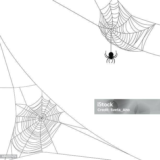 Deux Des Toiles Vecteurs libres de droits et plus d'images vectorielles de Toile d'araignée - Toile d'araignée, Araignée, Internet