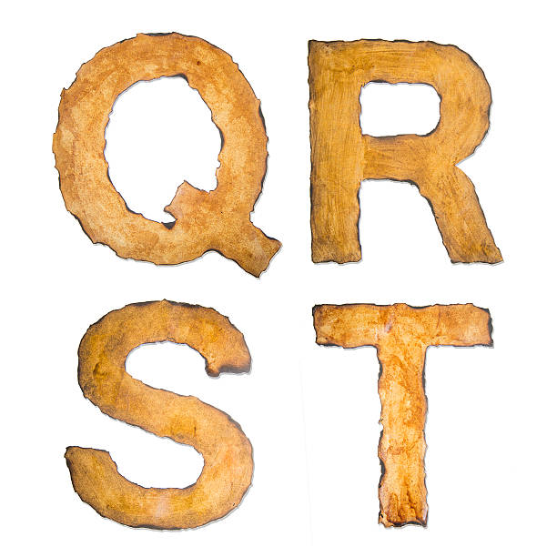 istock Old, vintage alphabet QRST 490217694