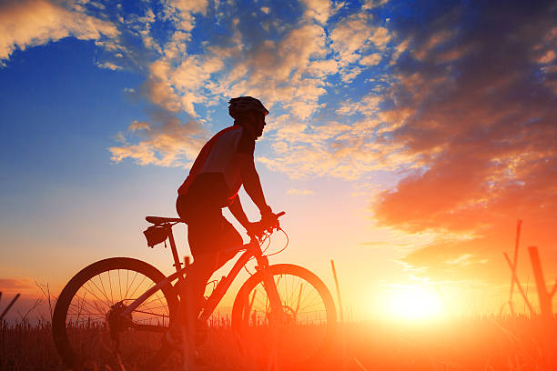 istock mountain bicycle rider on the hill 490217858