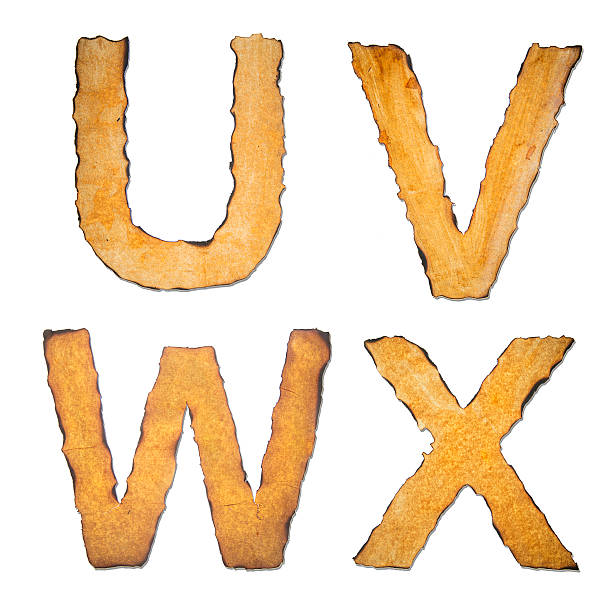 istock Old, vintage alphabet UVWX 490218238