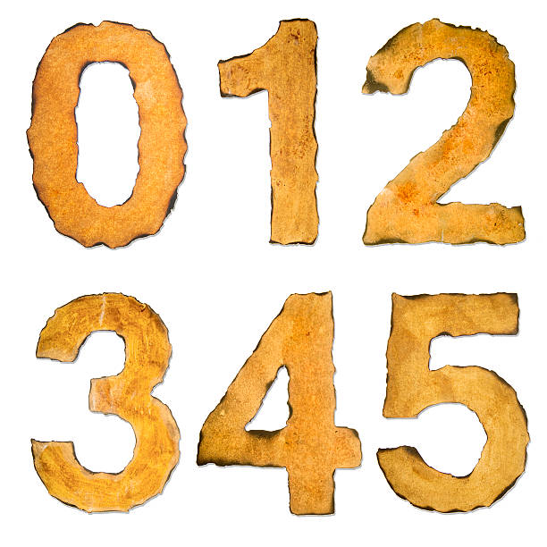 istock Old, vintage numbers 012345 490218274
