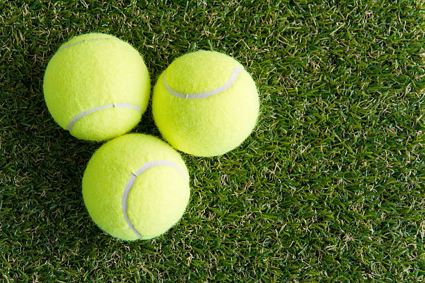 istock Tennis ball on the lawn 490218702