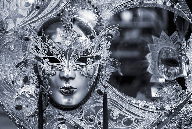 istock Black and white venetian mask 490221052