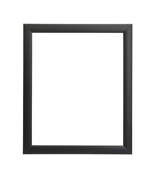 istock Vintage black wooden picture frame isolated on white 490222072