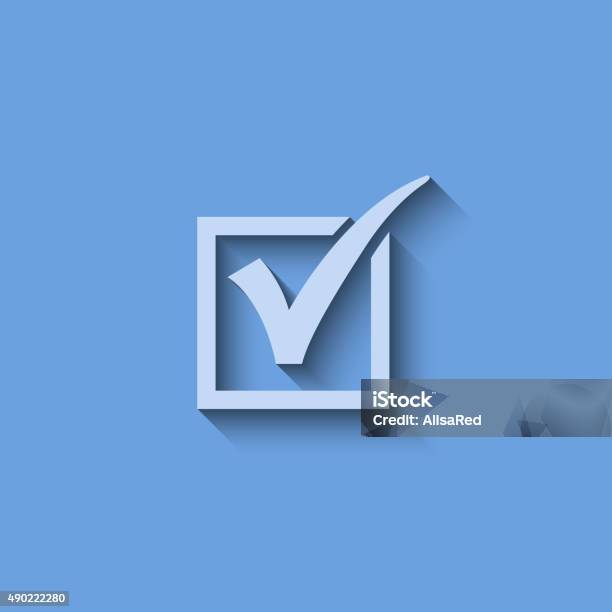 Vector Agreement Symbols On Blue Background Stock Illustration - Download Image Now - 2015, Abstract, Agreement