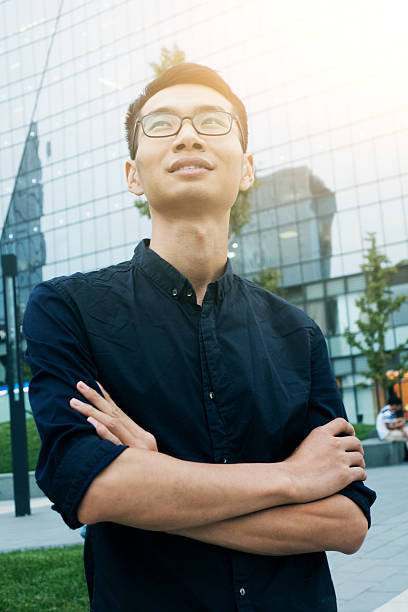 istock Businessman looking city 490222352
