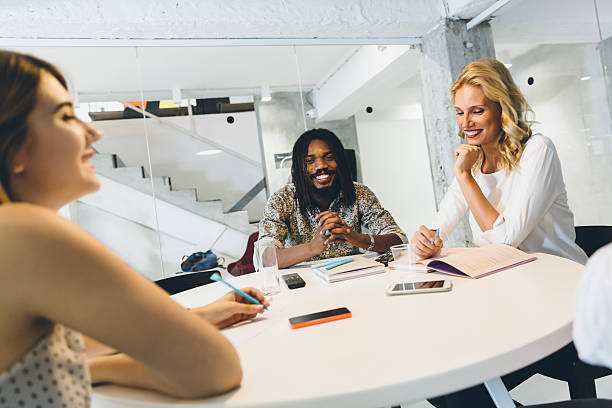istock Happy businesswoman in office 490222442