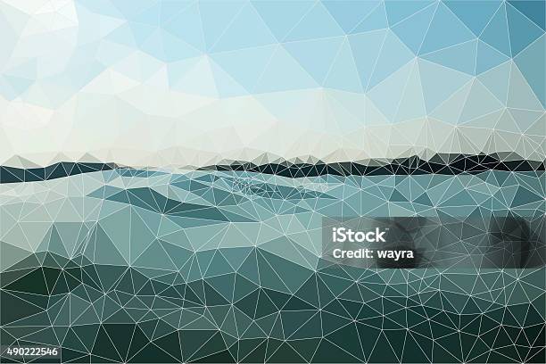 Abstract Bluish Triangle Background Stock Photo - Download Image Now - Nature, Triangle Shape, 2015