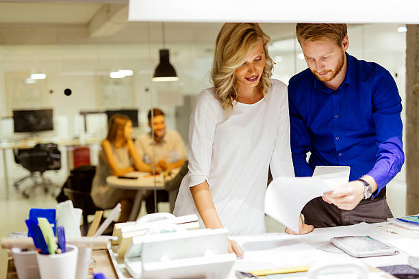 istock Man and women designing in studio 490222556