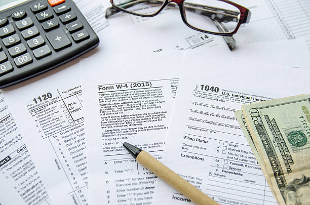 istock Tax Form W4, 1120, 1040 490223218