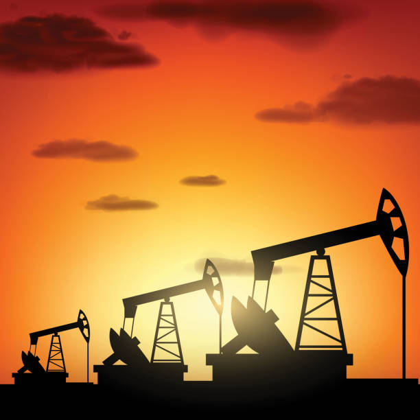 石油パンプスシルエット - oil pump oil oil well oil industry点のイラスト素材／クリップアート素材／マンガ素材／アイコン素材