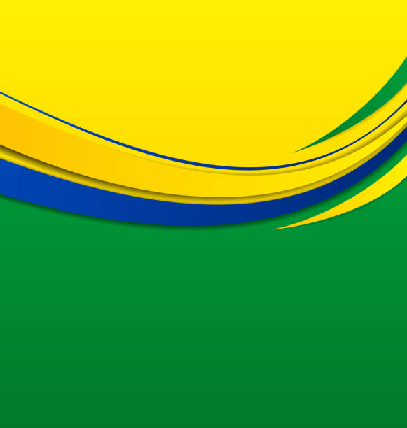 ilustraciones, imágenes clip art, dibujos animados e iconos de stock de abstract wavy fondo en colores típicos de brasil - símbolo deportivo